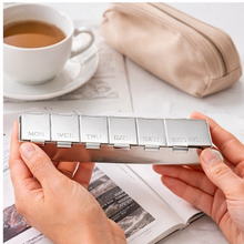 Load image into Gallery viewer, Zara Silver Plated Weekly Pill Box Organizer