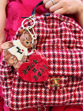 Load image into Gallery viewer, Hand-painted Rock n Roll Heart Bag Charm + Keychain: Silver
