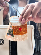 Load image into Gallery viewer, Hand-Painted Heart Coffee Cup Compact Mirror