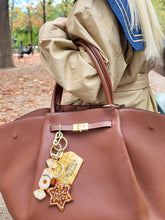 Load image into Gallery viewer, Hand-painted Candy Bag Charm + Keychain | Eco-Friendly: Beige