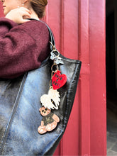 Load image into Gallery viewer, Hand-painted Super Fan Teddy Bag Charm + Keychain
