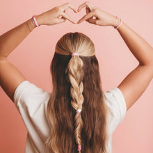 Load image into Gallery viewer, "Hope" Silver &amp; Pink Breast Cancer Awareness Hair Tie Bracelets: Medium
