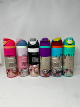 Load image into Gallery viewer, Labubu Printed Owala Bottle – Exciting Macaron Design: White / Black Cap