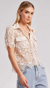 Mina French Beige Lace Shirt