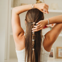 Load image into Gallery viewer, "Glimmer" Soft Pinks with Pearl &amp; Gold Accent Hair Tie Bracelets: Medium