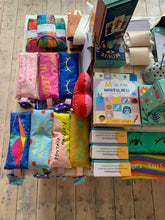 Load image into Gallery viewer, Breathe in breathe out green eyes lavender bag