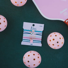 Load image into Gallery viewer, "Rally" Pickleball with Pink &amp; Green Hair Tie Bracelets: Medium