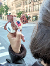 Load image into Gallery viewer, Hand-painted Americana Teddy Compact Mirror | Eco-Friendly