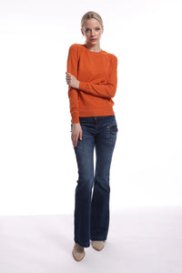 Cotton cashmere frayed sweater