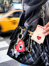 Load image into Gallery viewer, Hand-painted Lucky Eye Heart Bag Charm + Keychain