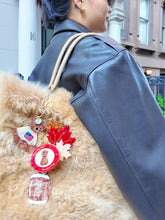 Load image into Gallery viewer, Hand-painted Americana Teddy Bear Bag Charm + Keychain