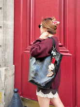 Load image into Gallery viewer, Hand-painted Super Fan Teddy Bag Charm + Keychain