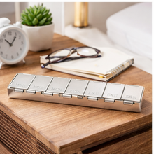 Load image into Gallery viewer, Zara Silver Plated Weekly Pill Box Organizer