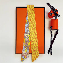 Load image into Gallery viewer, Swirly Ribbon  Scarf and Box: Yellow