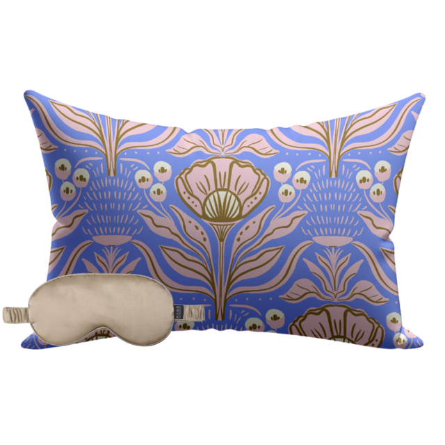 Art Deco Mask &  Pillowcase Satin Set