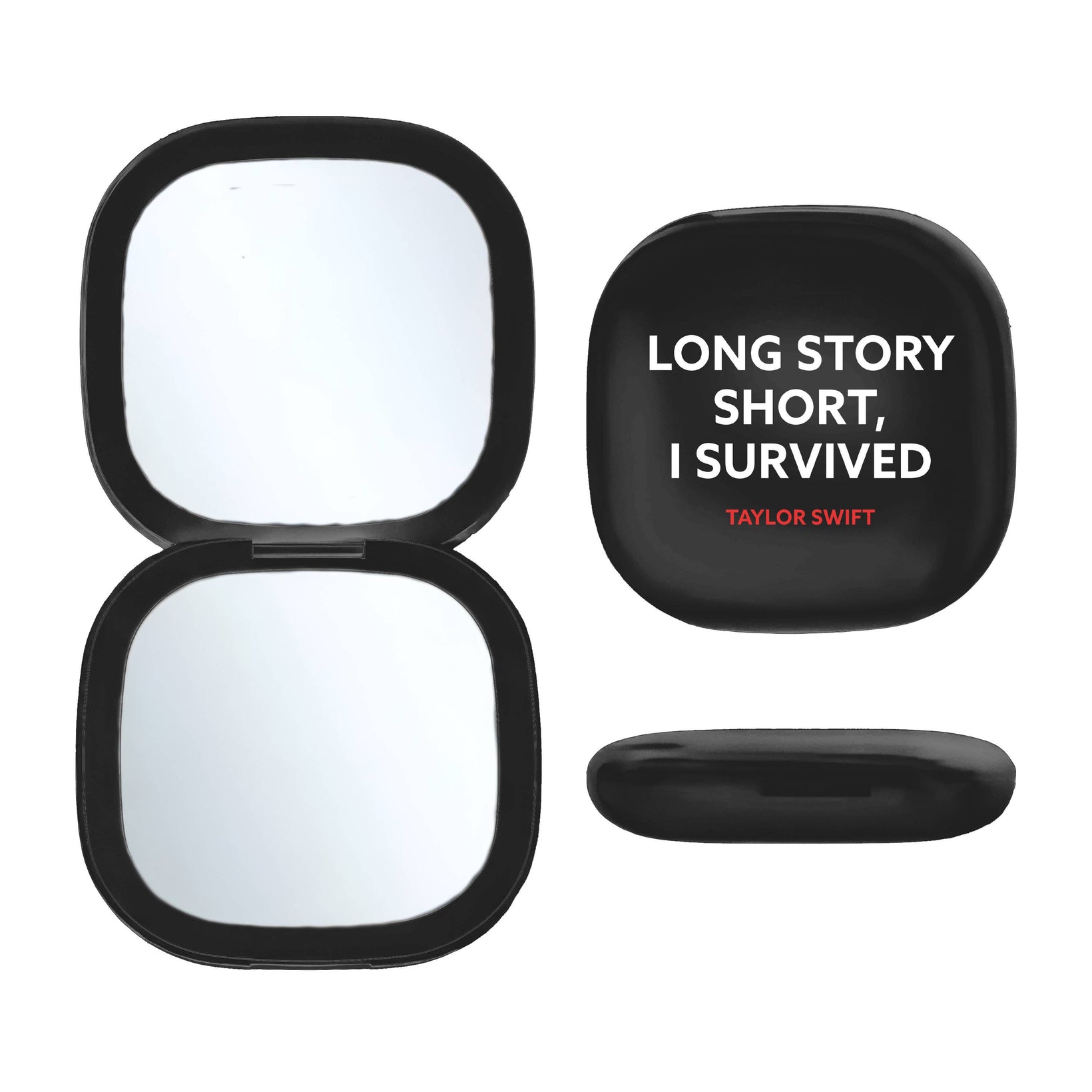 LED Compact Mirror (Black) - Long Story Short - Taylor Swift