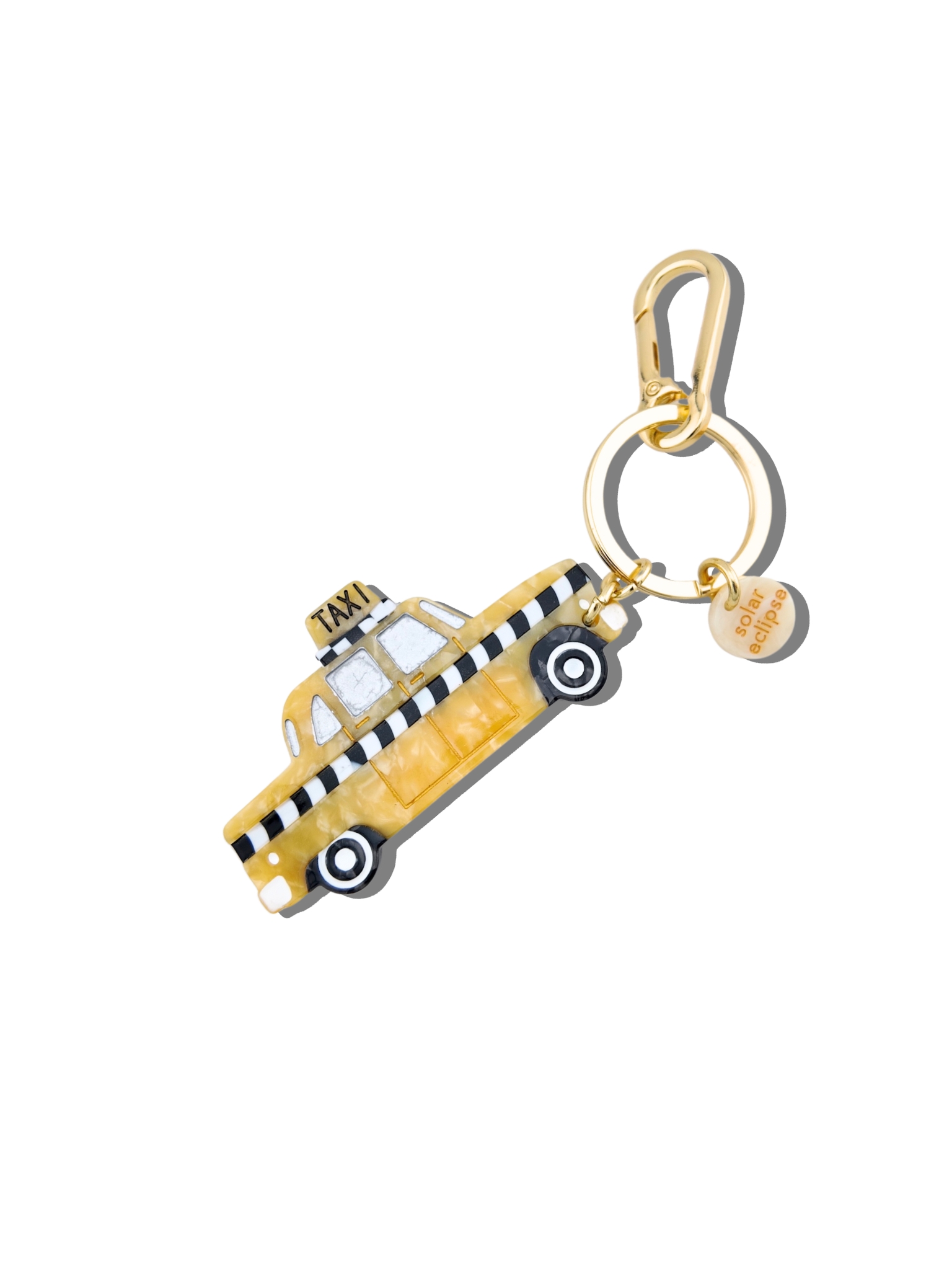Hand-painted Taxicab Bag Charm & Keychain | Eco-Friendly
