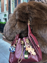 Load image into Gallery viewer, Hand-painted Champagne Bag Charm + Keychain