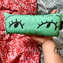 Load image into Gallery viewer, Breathe in breathe out green eyes lavender bag