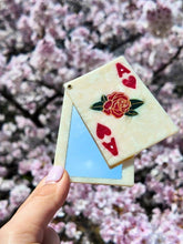 Load image into Gallery viewer, Hand-painted Ace of Hearts Compact Mirror | Eco-Friendly