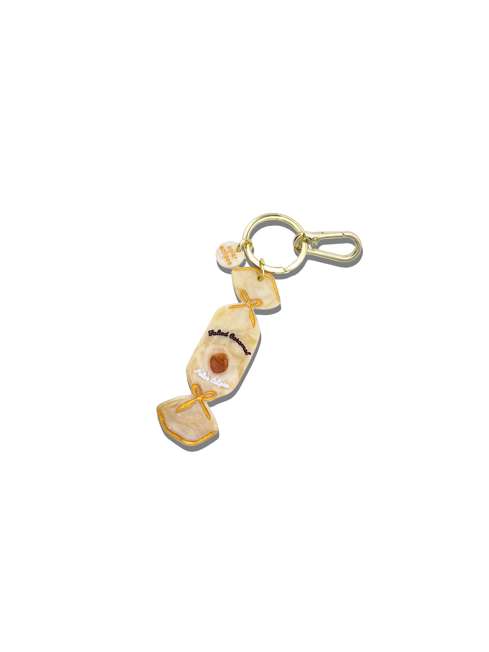 Hand-painted Candy Bag Charm + Keychain | Eco-Friendly: Beige