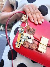 Load image into Gallery viewer, Hand-painted New York Teddy Bear Bag Charm + Keychain | Eco-Friendly