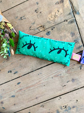 Load image into Gallery viewer, Breathe in breathe out green eyes lavender bag