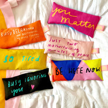 Load image into Gallery viewer, Overthinking my life lavender eyebag